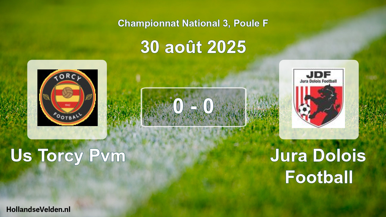 Gespeelde wedstrijd: Us Torcy Pvm - Jura Dolois Football 0 - 0 (30 augustus 2025)
