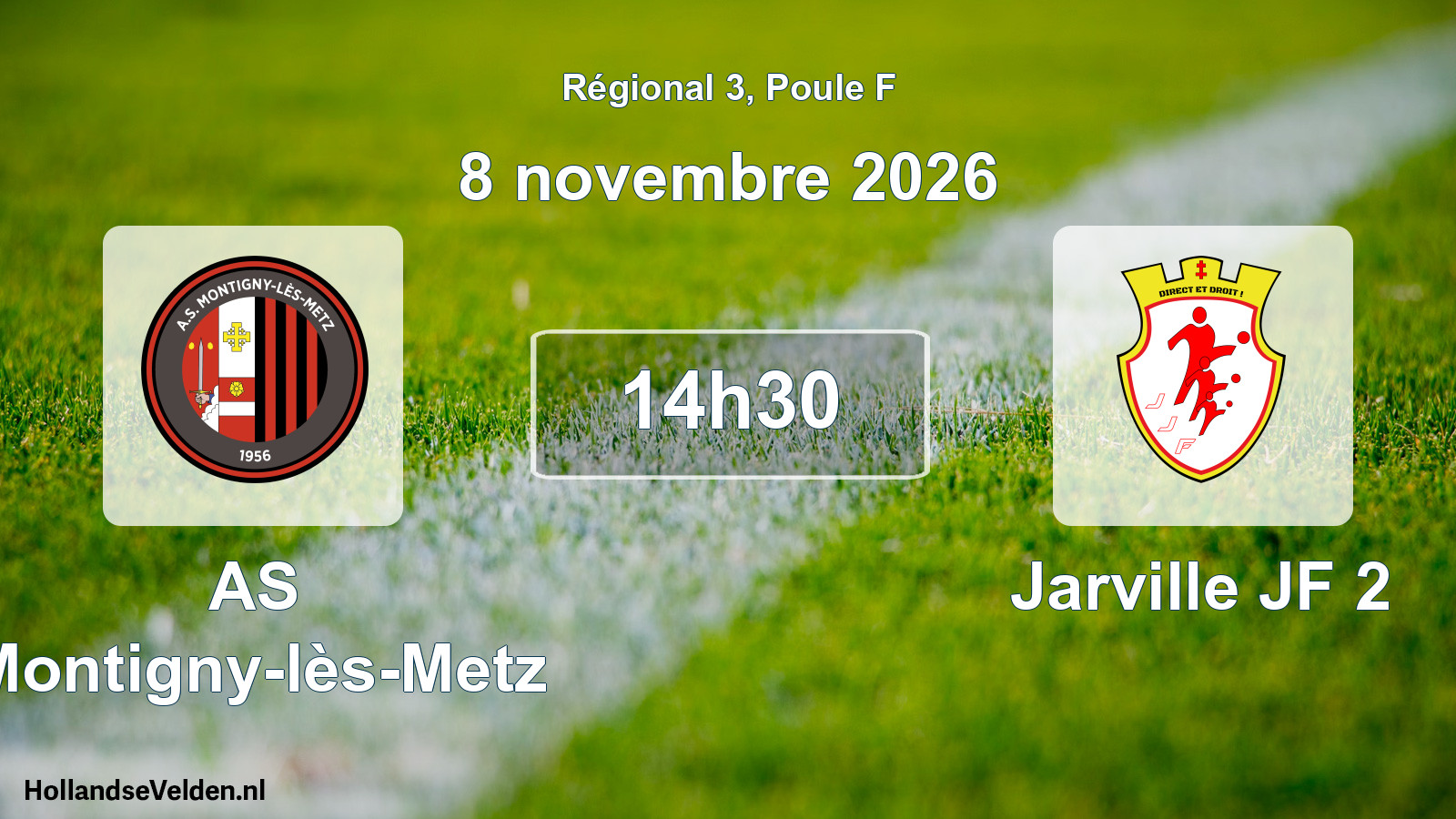 Match programmé: AS Montigny-lès-Metz - Jarville JF 2 (8 novembre 2026)