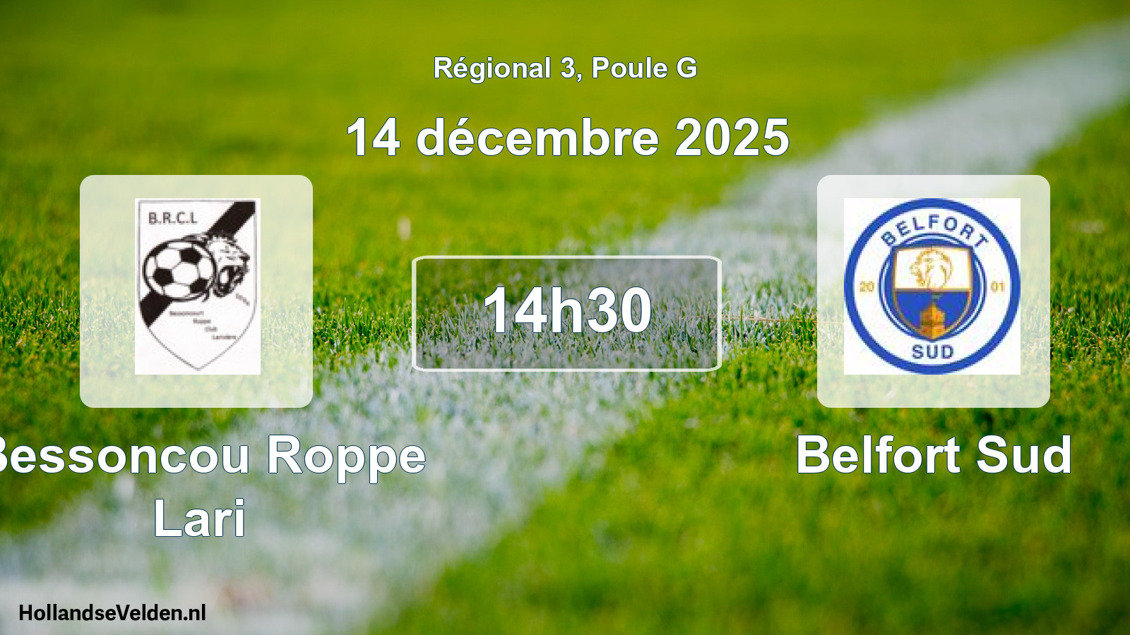 Geplande wedstrijd: Bessoncou Roppe Lari - Belfort Sud (14 décembre 2025)