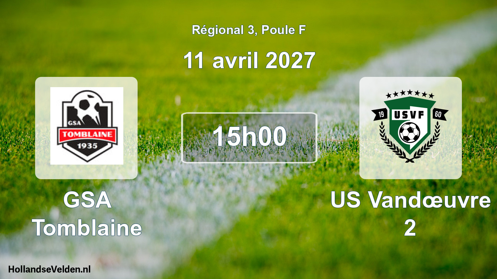Match programmé: GSA Tomblaine - US Vandœuvre 2 (11 avril 2027)