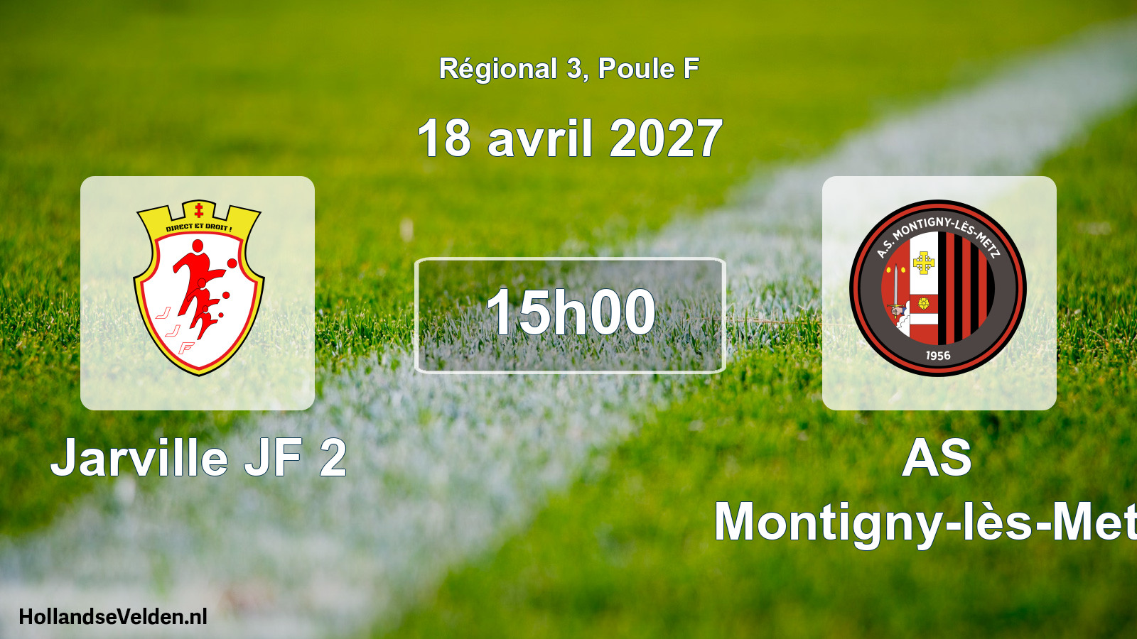 Match programmé: Jarville JF 2 - AS Montigny-lès-Metz (18 avril 2027)