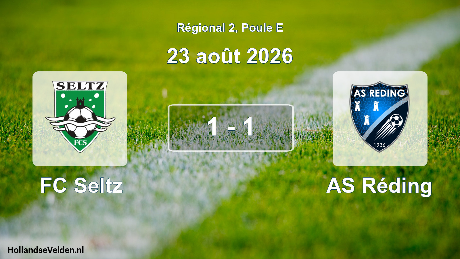 Scheduled Match: FC Seltz - AS Réding (23 August 2026)