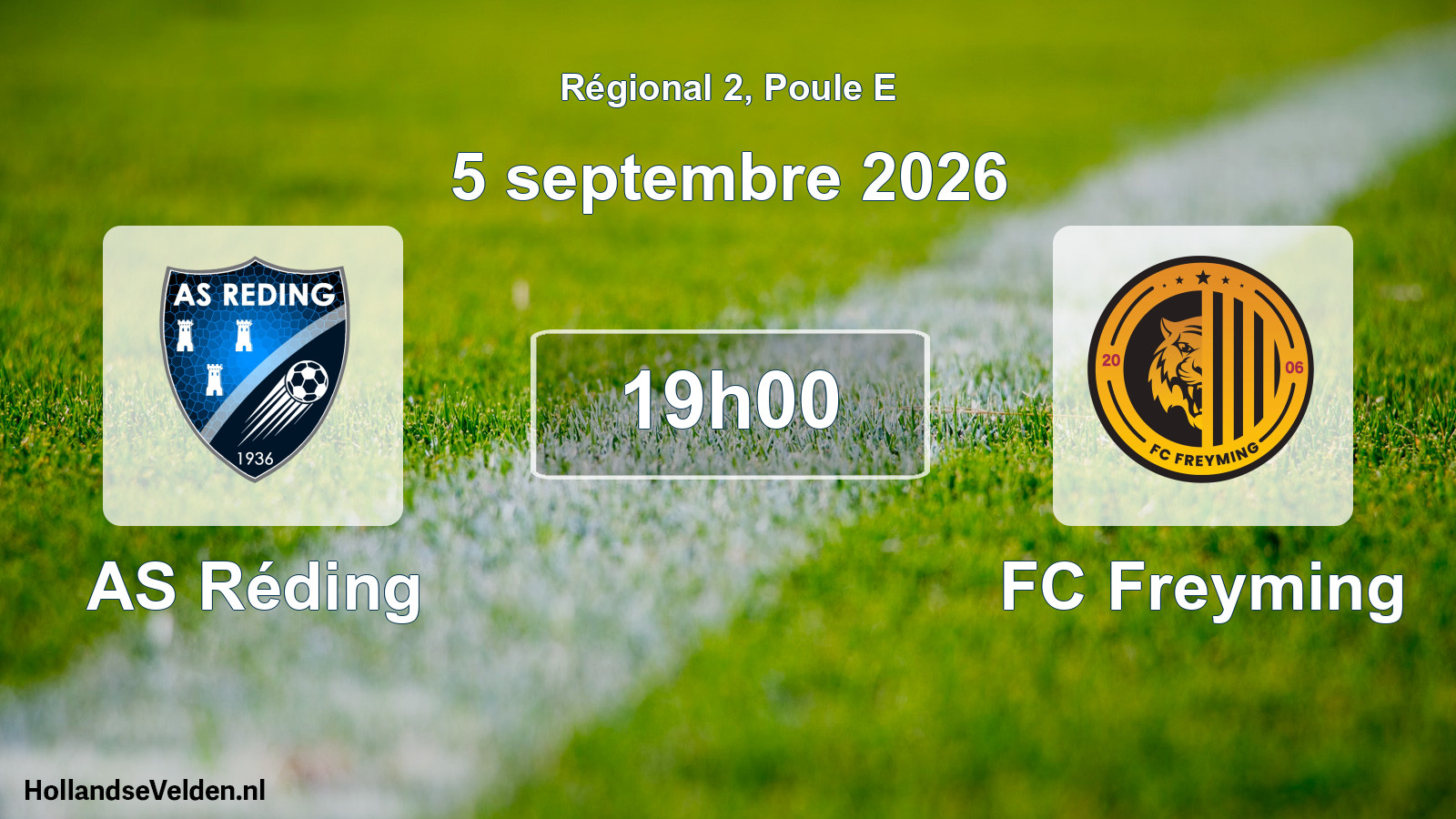 Match programmé: AS Réding - FC Freyming (5 septembre 2026)