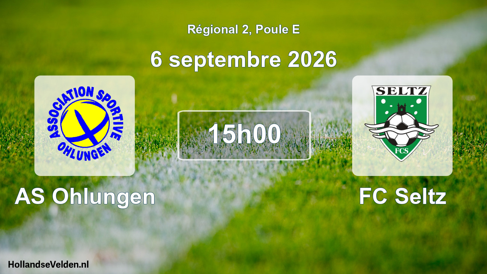 Match programmé: AS Ohlungen - FC Seltz (6 septembre 2026)