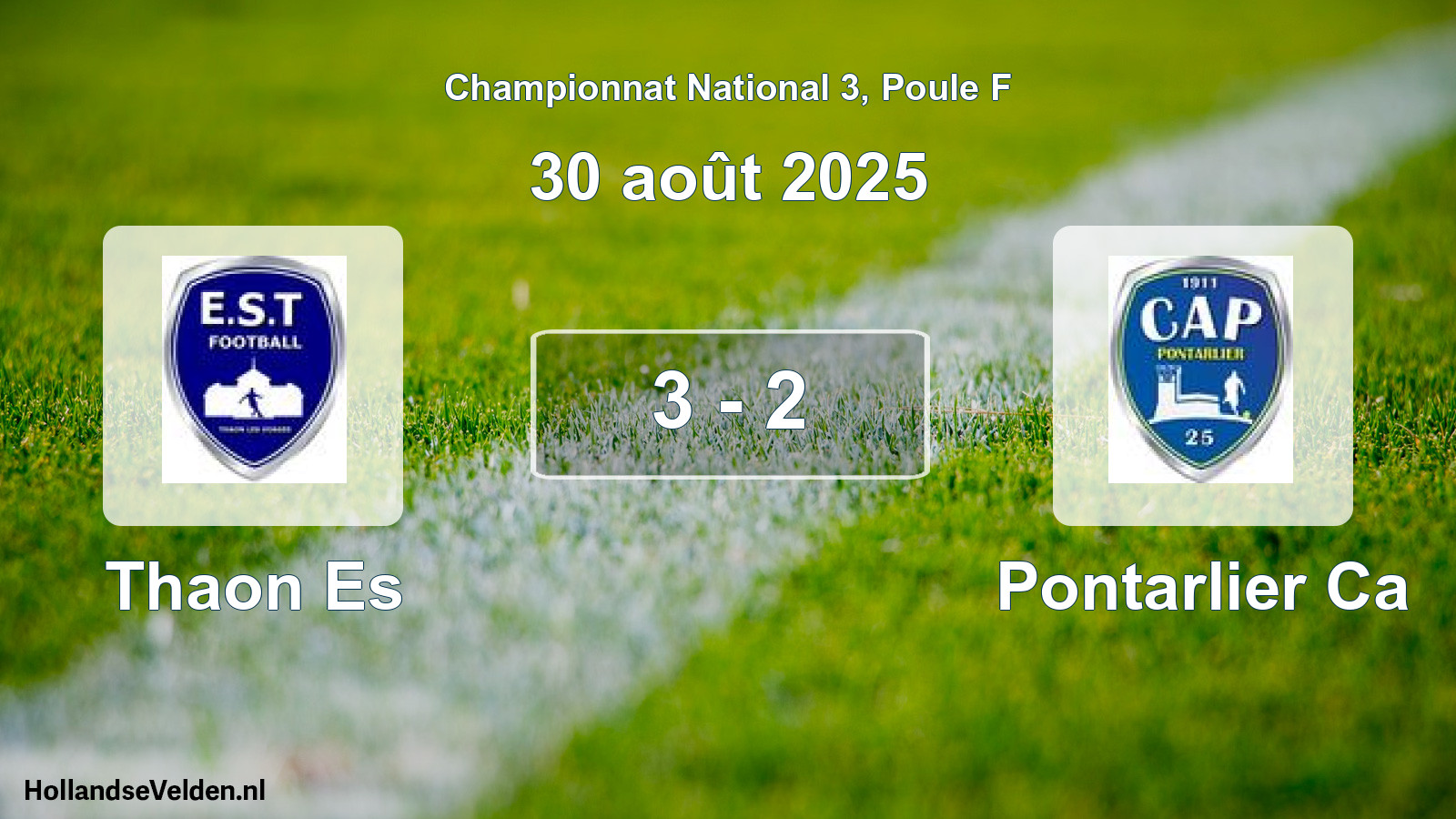 Gespeelde wedstrijd: Thaon Es - Pontarlier Ca 3 - 2 (30 août 2025)