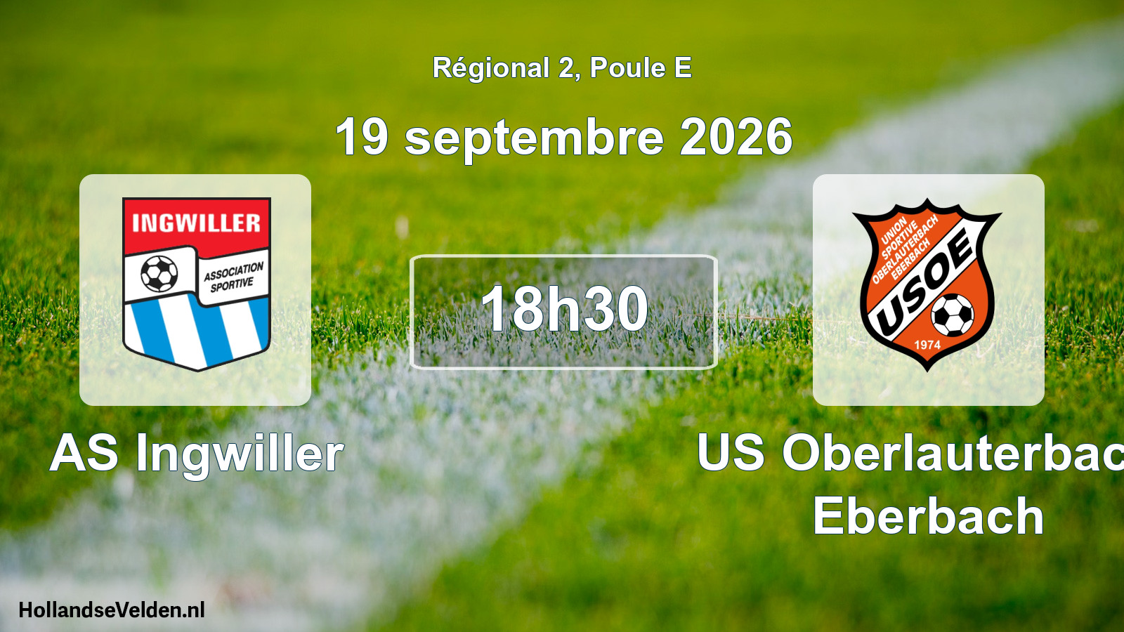 Match programmé: AS Ingwiller - US Oberlauterbach Eberbach (19 septembre 2026)