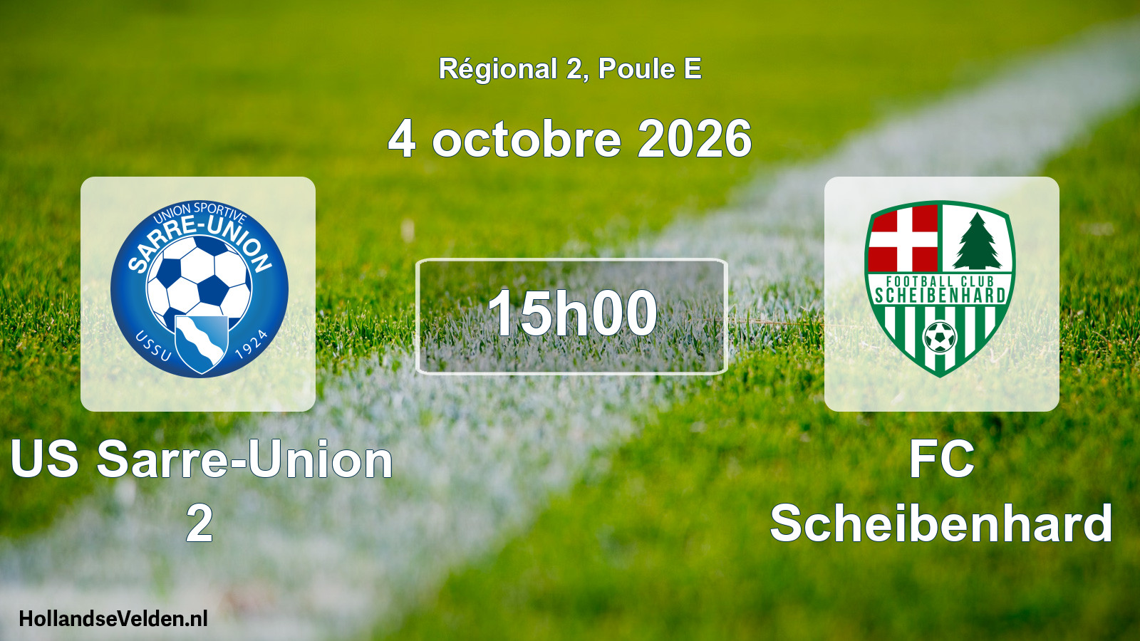 Match programmé: US Sarre-Union 2 - FC Scheibenhard (4 octobre 2026)