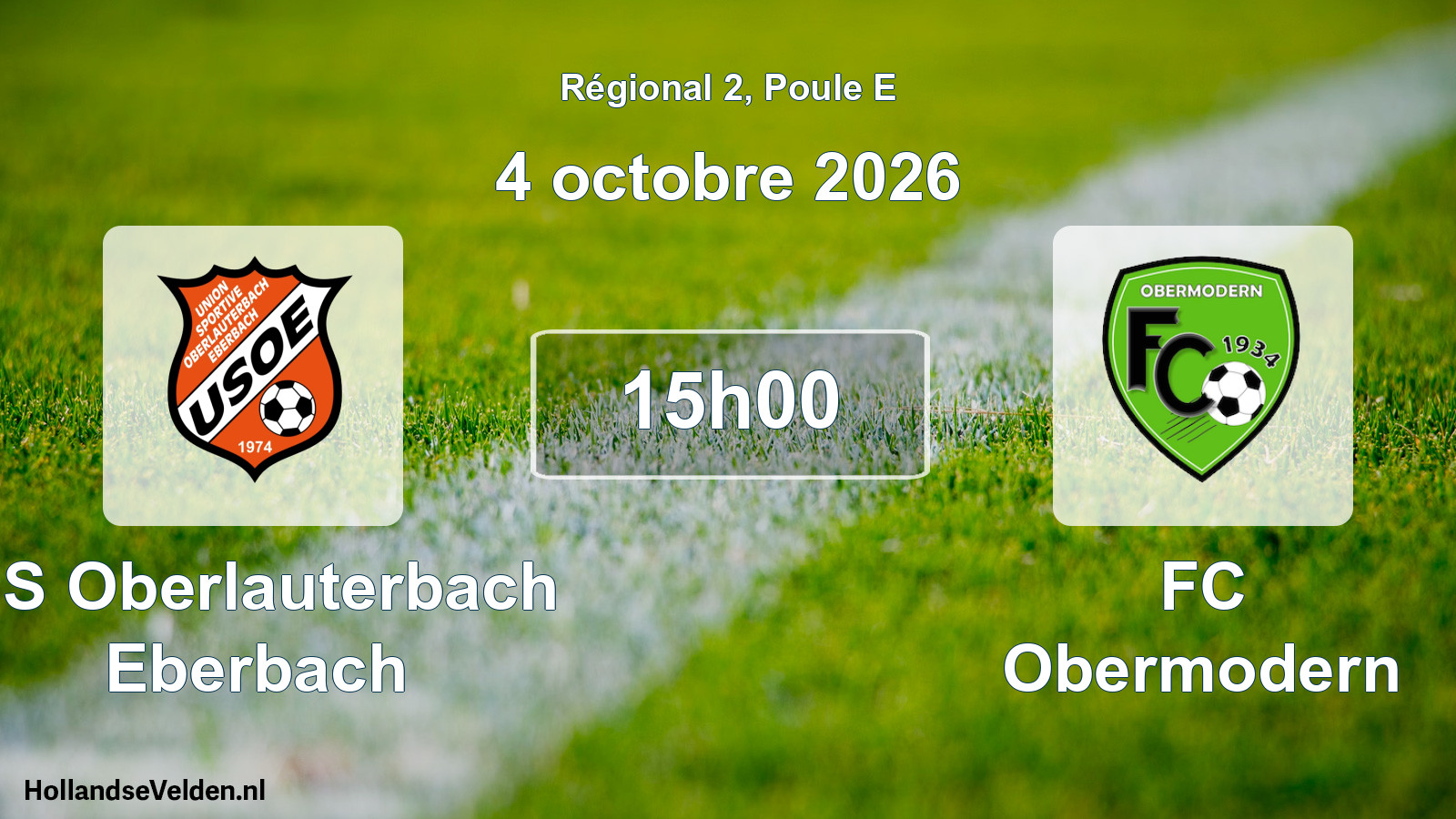 Match programmé: US Oberlauterbach Eberbach - FC Obermodern (4 octobre 2026)