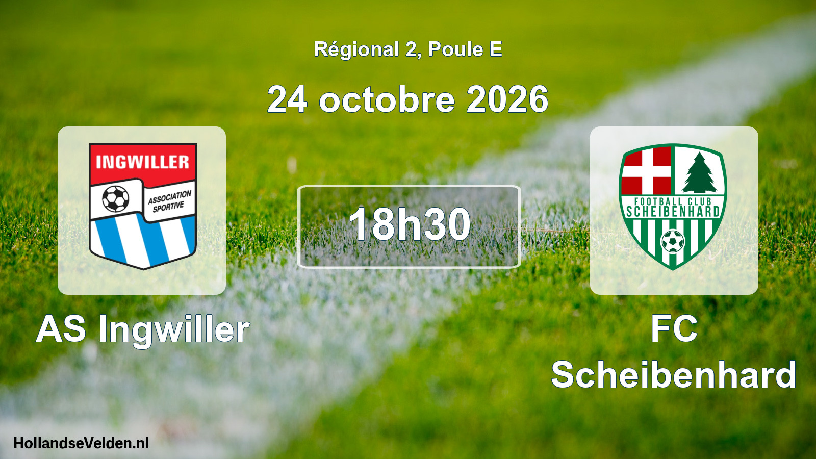 Match programmé: AS Ingwiller - FC Scheibenhard (24 octobre 2026)