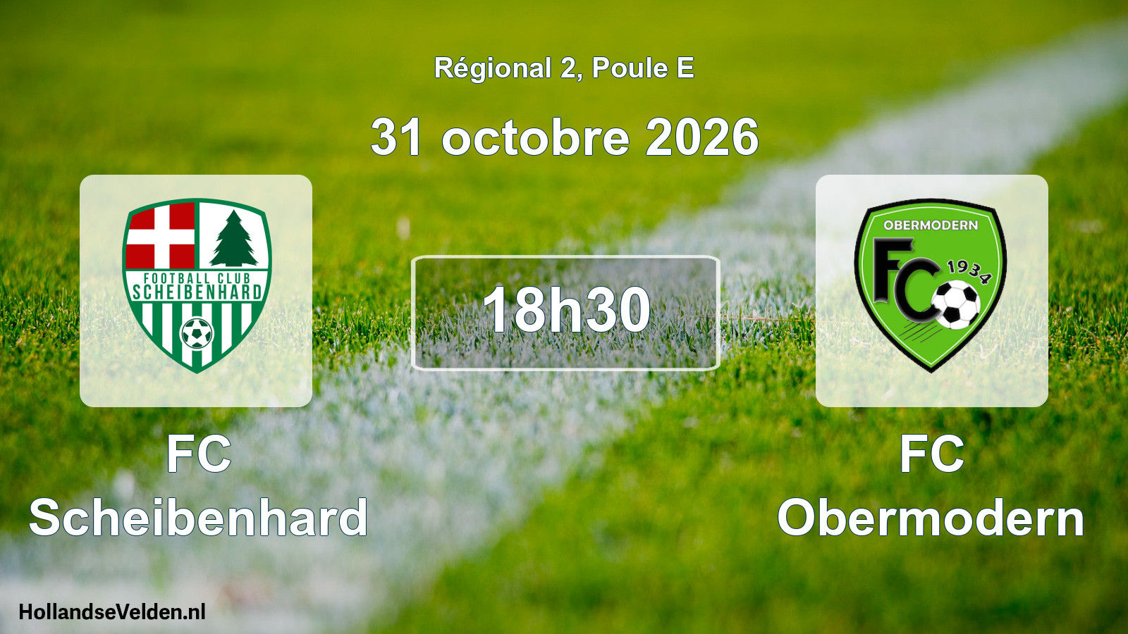 Match programmé: FC Scheibenhard - FC Obermodern (31 octobre 2026)