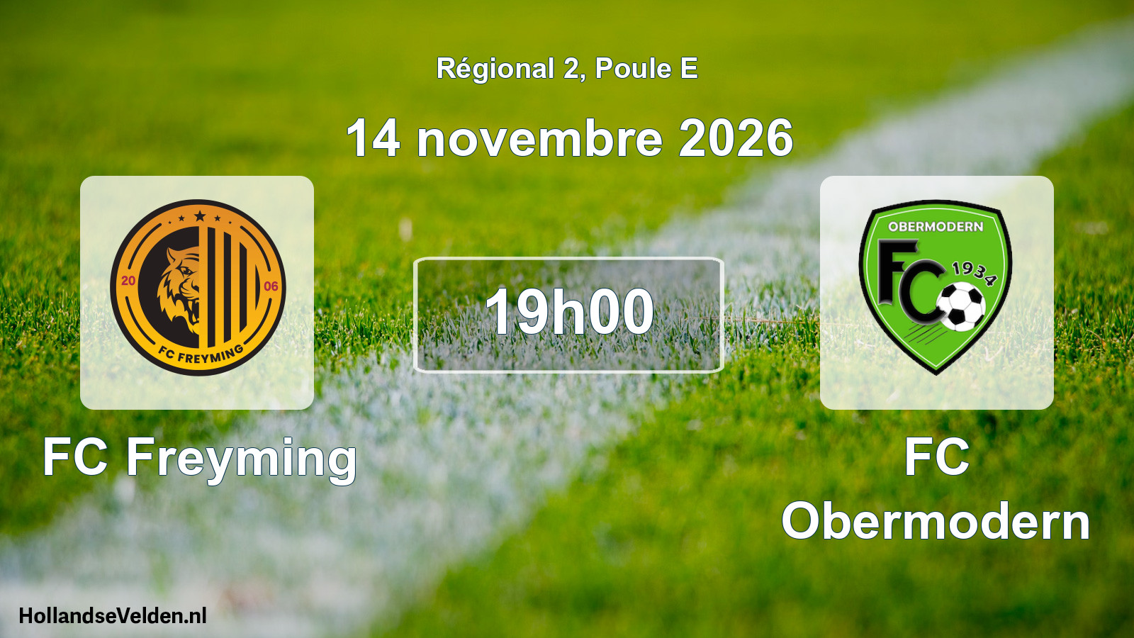 Match programmé: FC Freyming - FC Obermodern (14 novembre 2026)