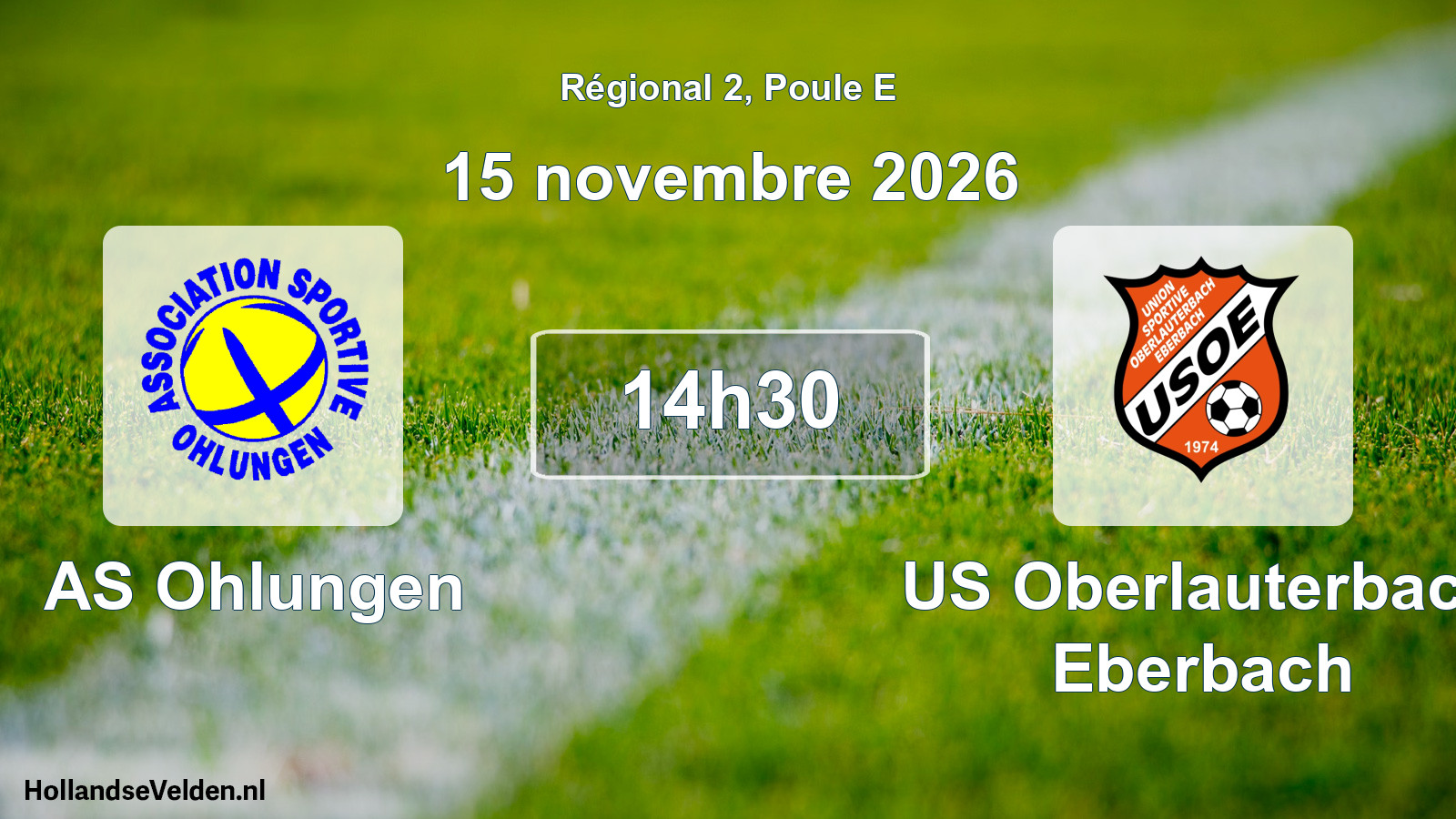 Match programmé: AS Ohlungen - US Oberlauterbach Eberbach (15 novembre 2026)