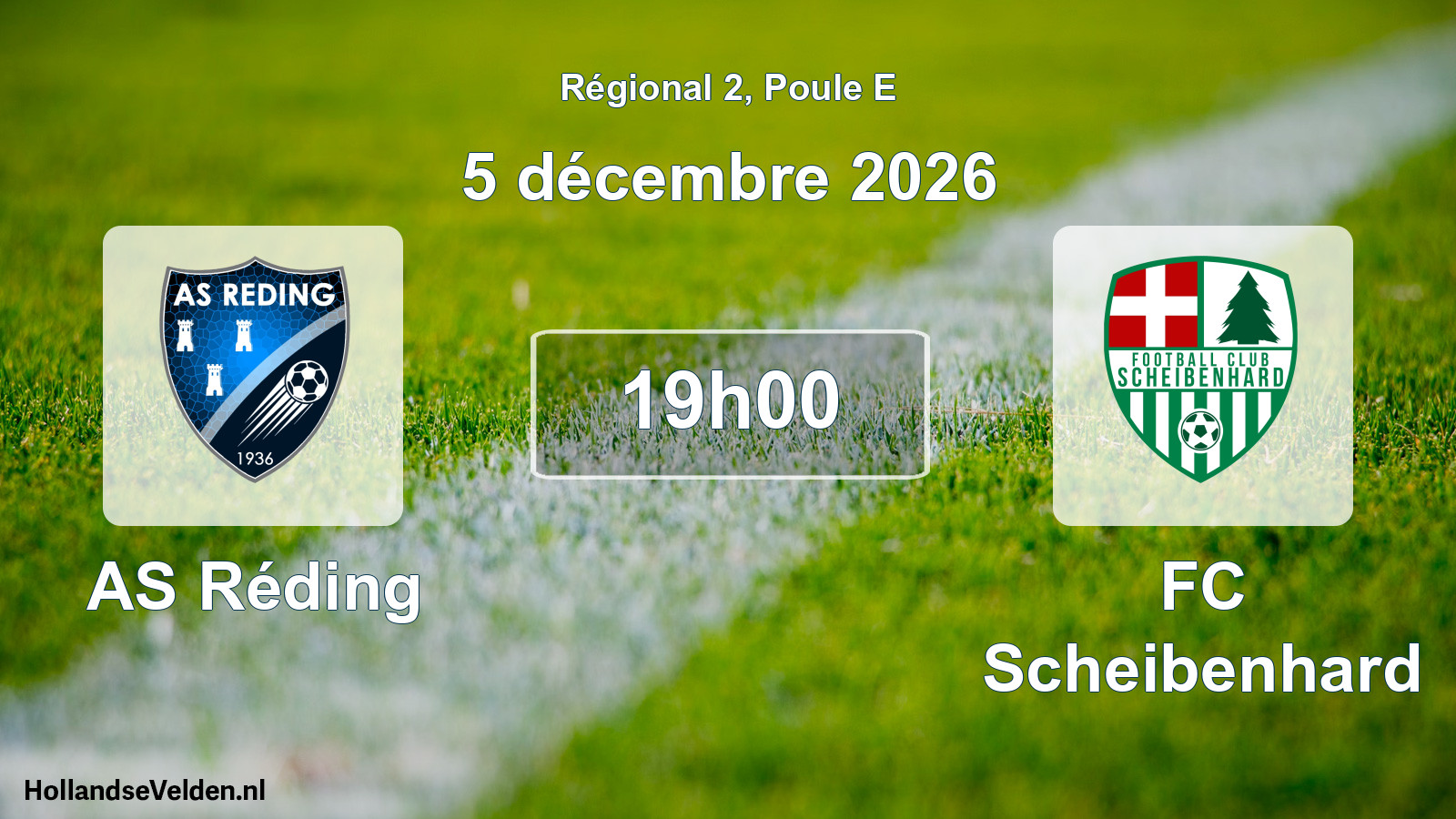 Match programmé: AS Réding - FC Scheibenhard (5 décembre 2026)