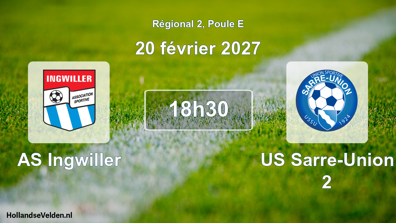 Match programmé: AS Ingwiller - US Sarre-Union 2 (20 février 2027)