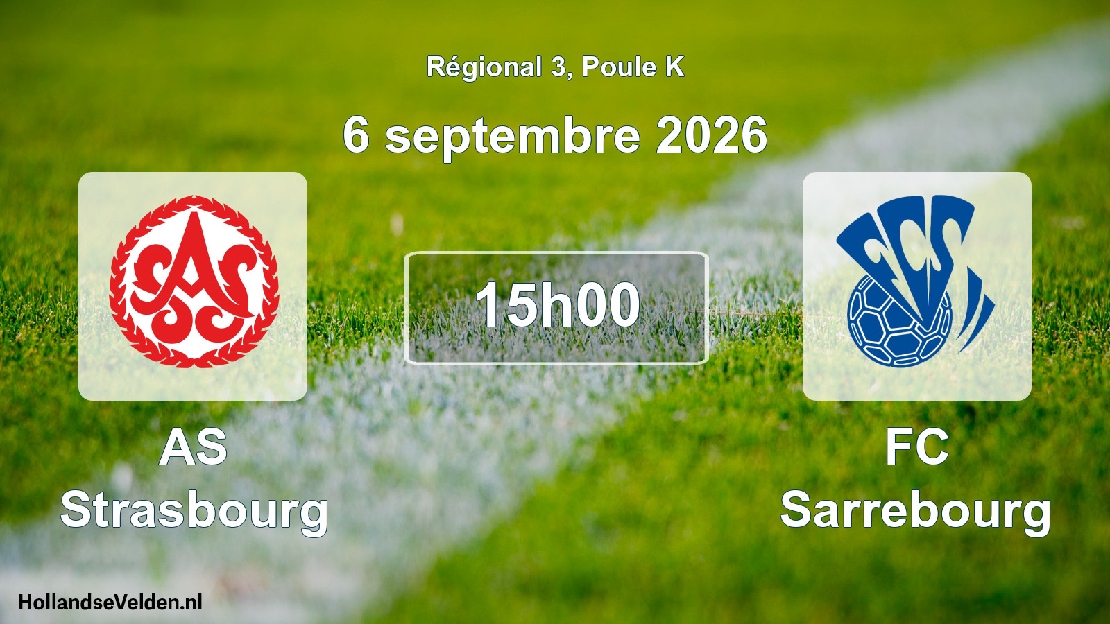 Match programmé: AS Strasbourg - FC Sarrebourg (6 septembre 2026)