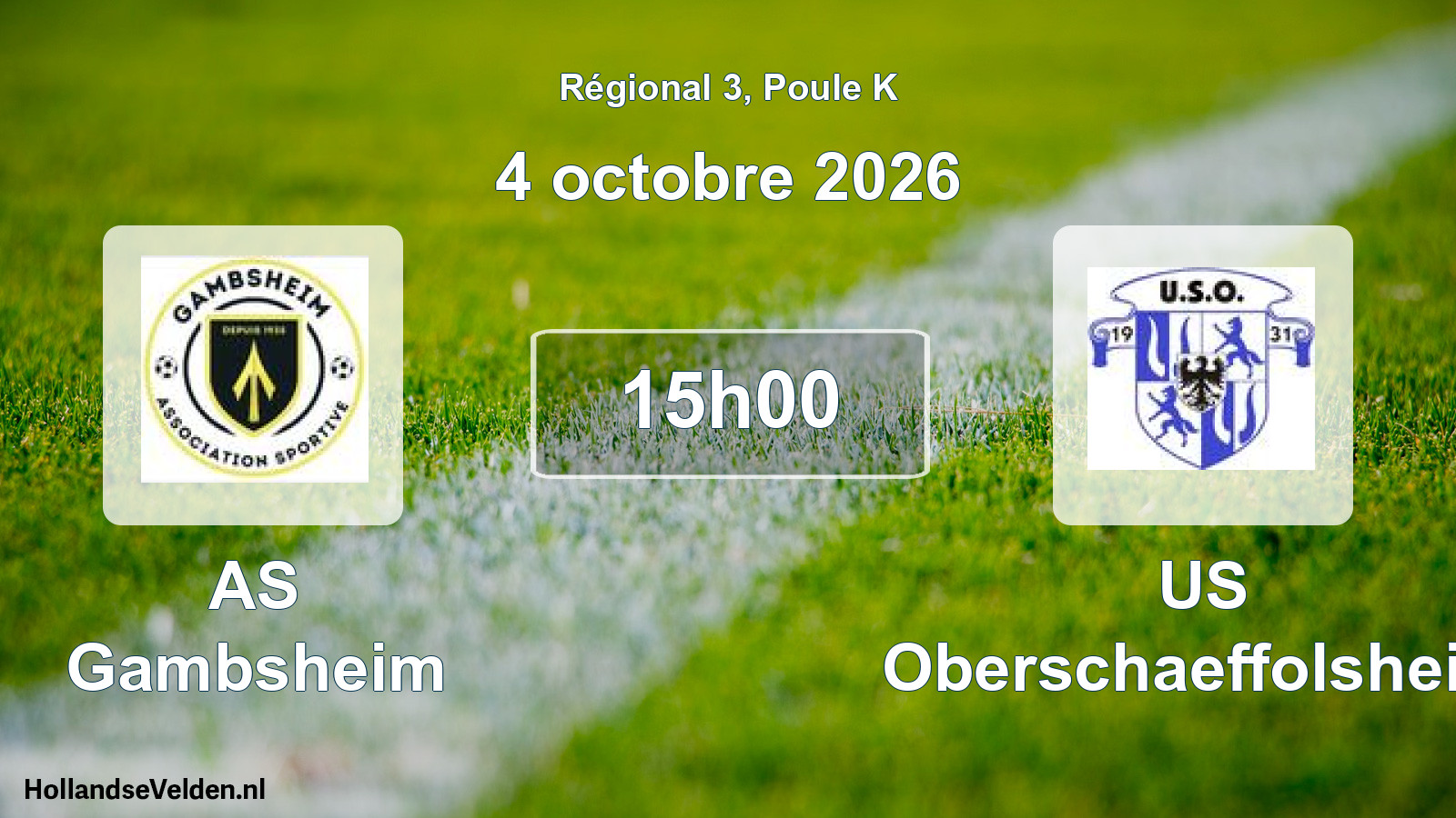 Match programmé: AS Gambsheim - US Oberschaeffolsheim (4 octobre 2026)