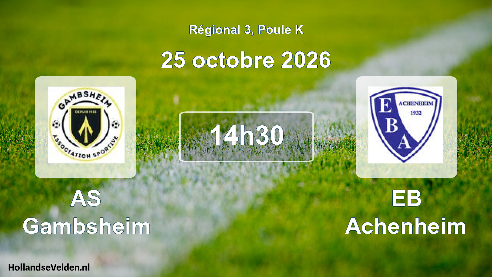 Match programmé: AS Gambsheim - EB Achenheim (25 octobre 2026)