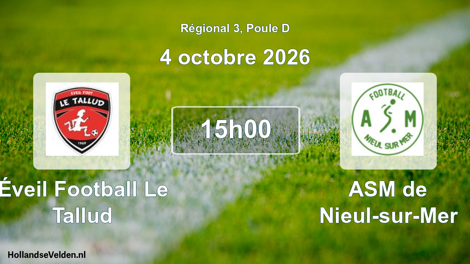 Scheduled Match: Éveil Football Le Tallud - ASM de Nieul-sur-Mer (4 October 2026)