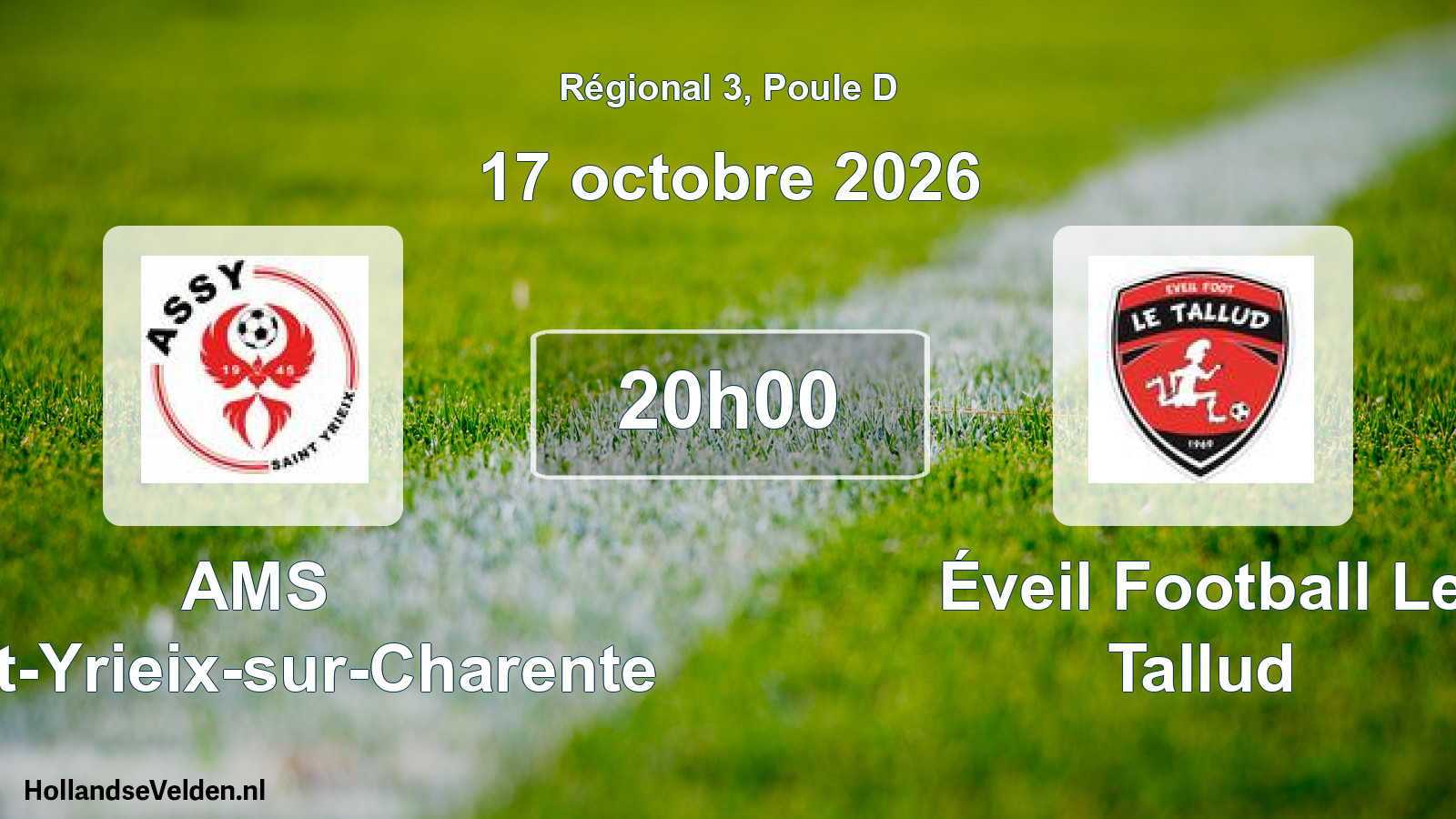 Scheduled Match: AMS Saint-Yrieix-sur-Charente - Éveil Football Le Tallud (17 October 2026)