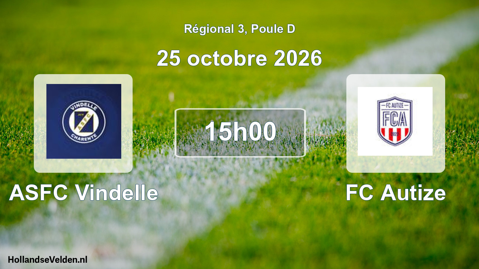 Scheduled Match: ASFC Vindelle - FC Autize (25 October 2026)