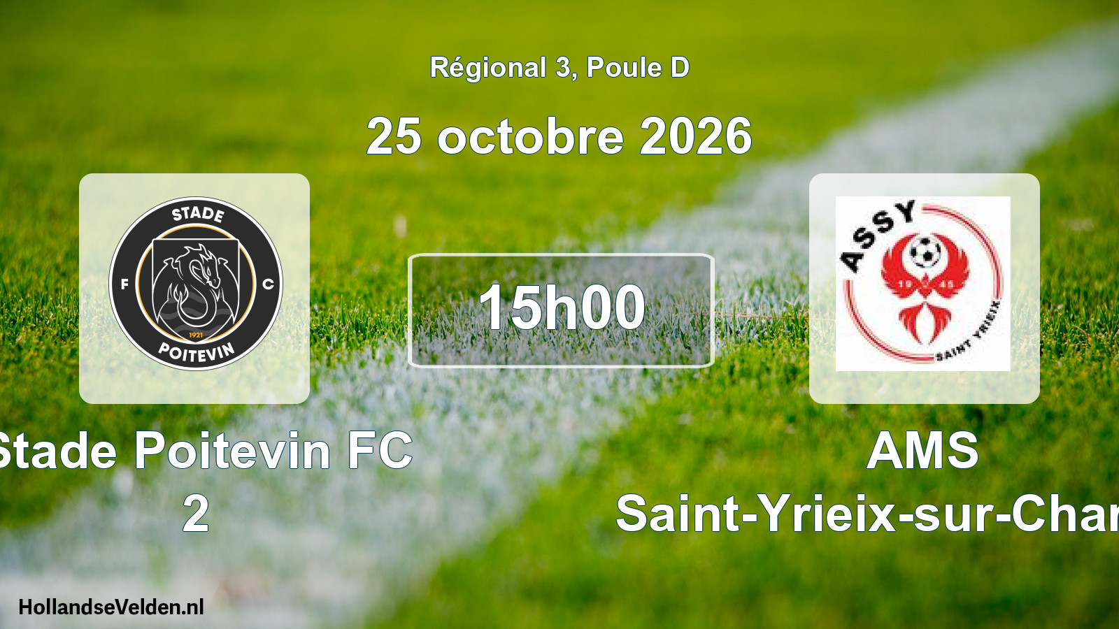 Scheduled Match: Stade Poitevin FC 2 - AMS Saint-Yrieix-sur-Charente (25 October 2026)