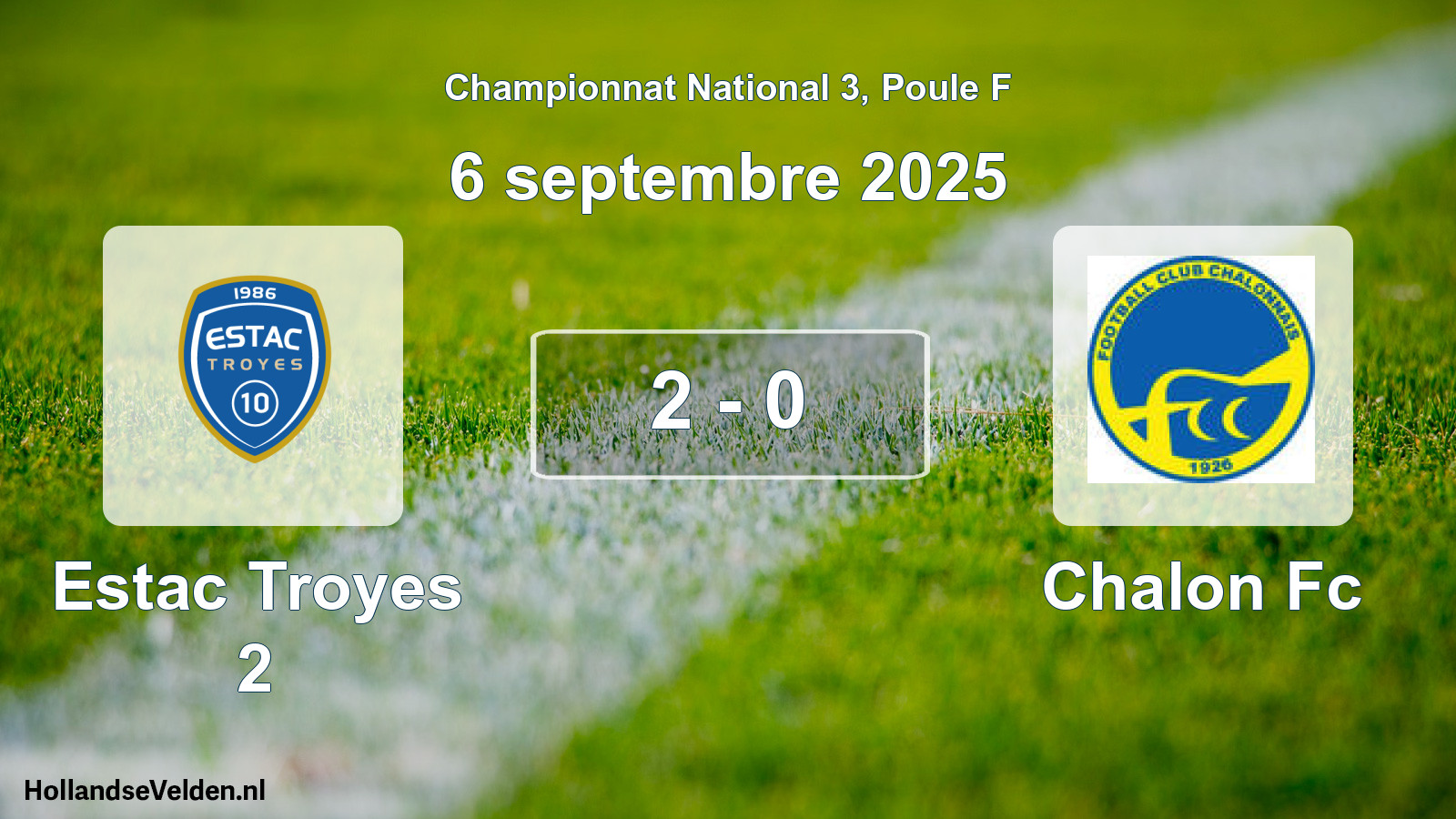 Gespeelde wedstrijd: Estac Troyes 2 - Chalon Fc 2 - 0 (6 septembre 2025)