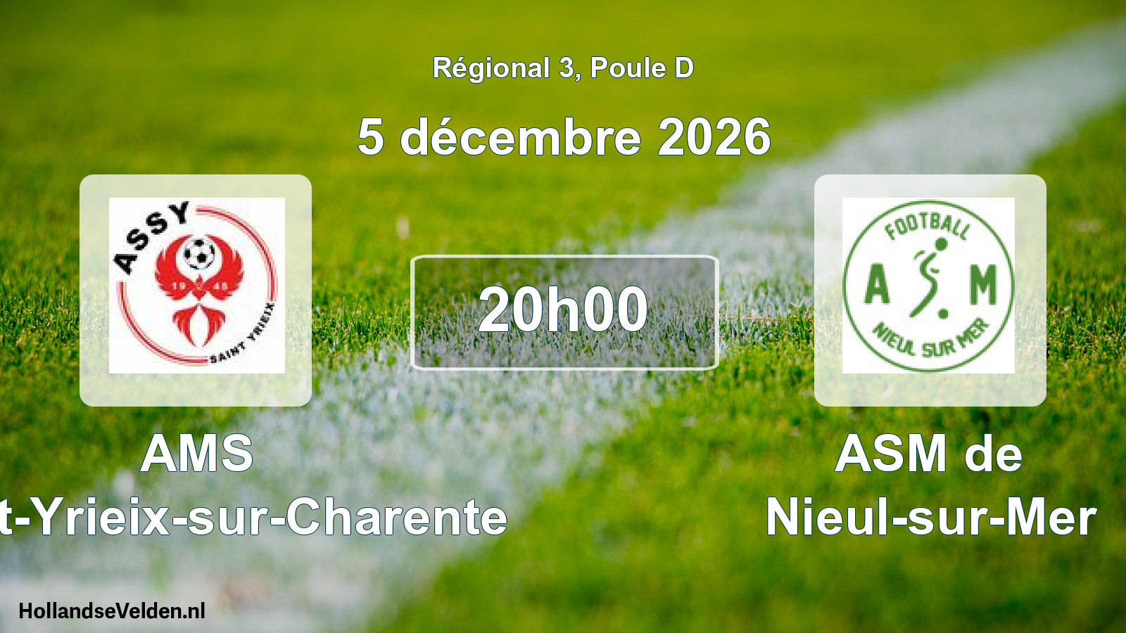 Scheduled Match: AMS Saint-Yrieix-sur-Charente - ASM de Nieul-sur-Mer (5 December 2026)