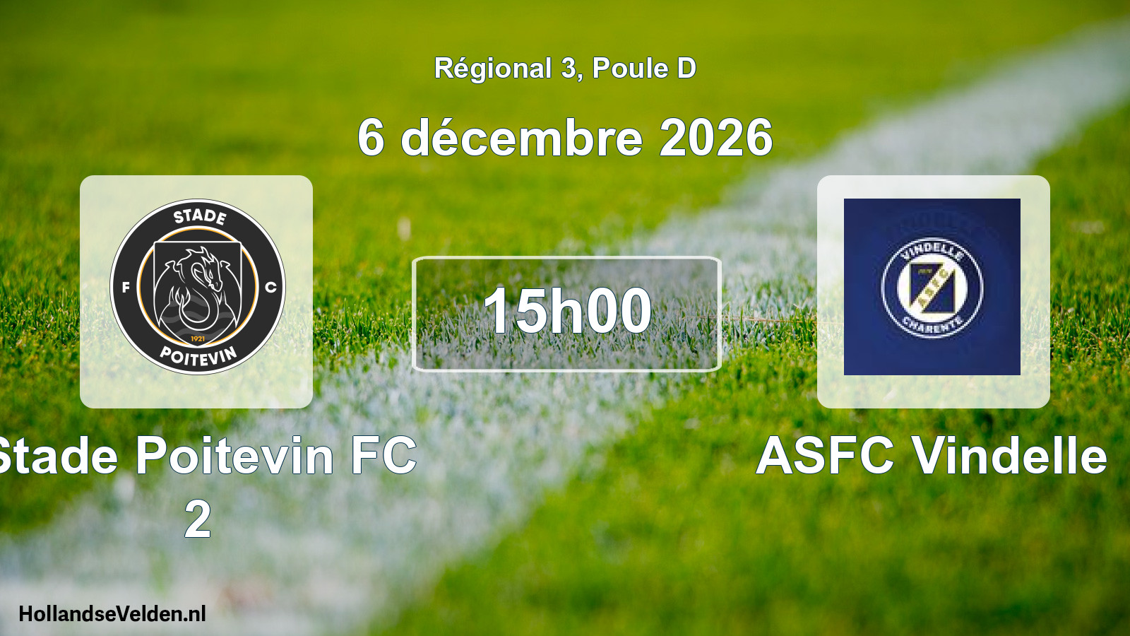 Scheduled Match: Stade Poitevin FC 2 - ASFC Vindelle (6 December 2026)
