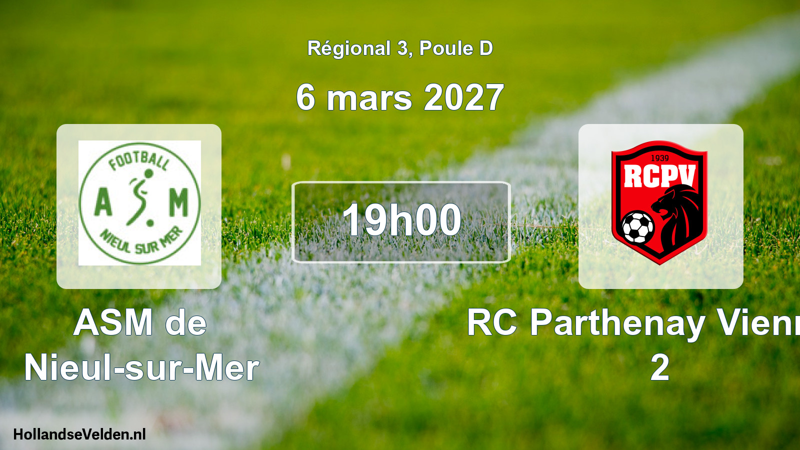 Match programmé: ASM de Nieul-sur-Mer - RC Parthenay Viennay 2 (6 mars 2027)