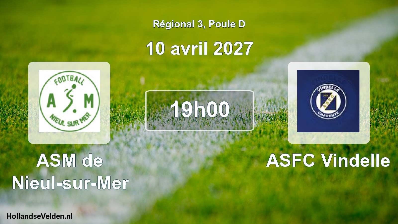 Scheduled Match: ASM de Nieul-sur-Mer - ASFC Vindelle (10 April 2027)