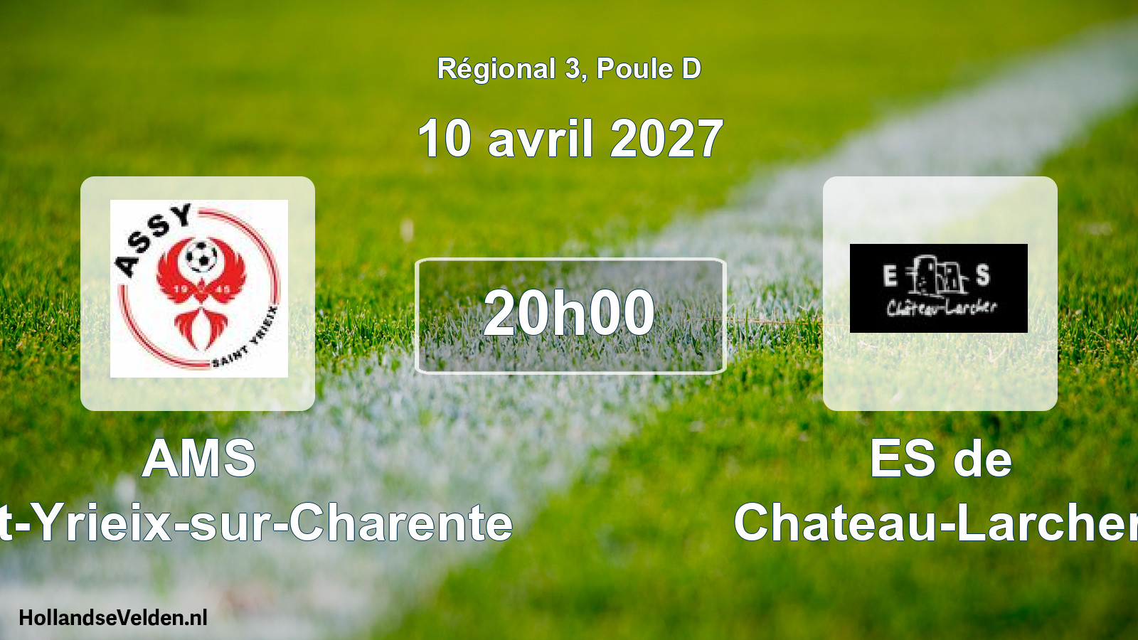 Match programmé: AMS Saint-Yrieix-sur-Charente - ES de Chateau-Larcher (10 avril 2027)