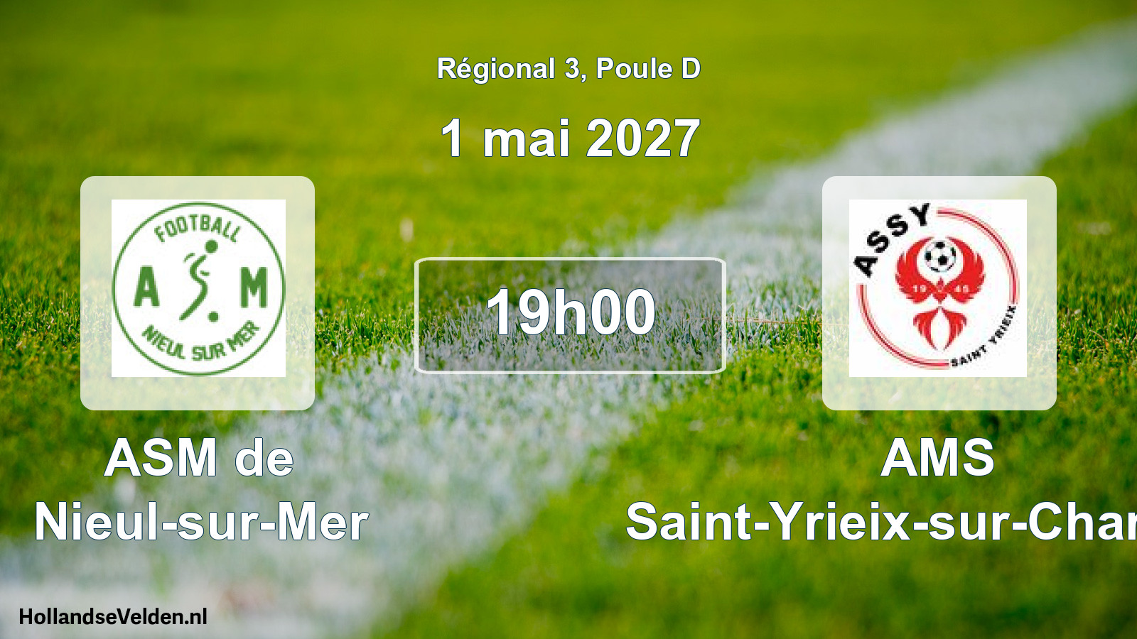Geplande wedstrijd: ASM de Nieul-sur-Mer - AMS Saint-Yrieix-sur-Charente (1 mei 2027)