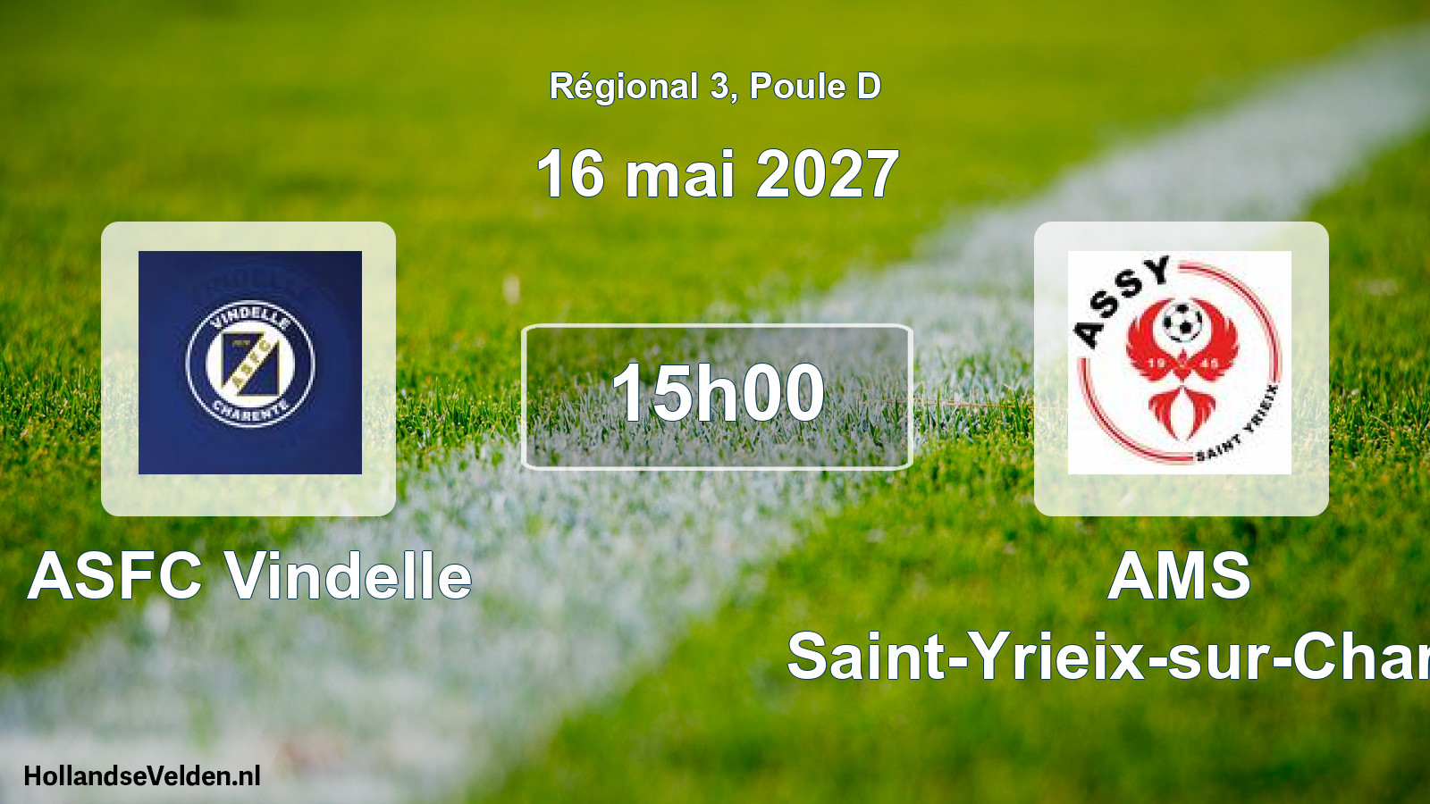 Geplande wedstrijd: ASFC Vindelle - AMS Saint-Yrieix-sur-Charente (16 mei 2027)
