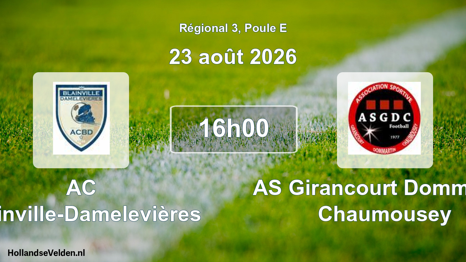 Scheduled Match: AC Blainville-Damelevières - AS Girancourt Dommartin Chaumousey (23 August 2026)