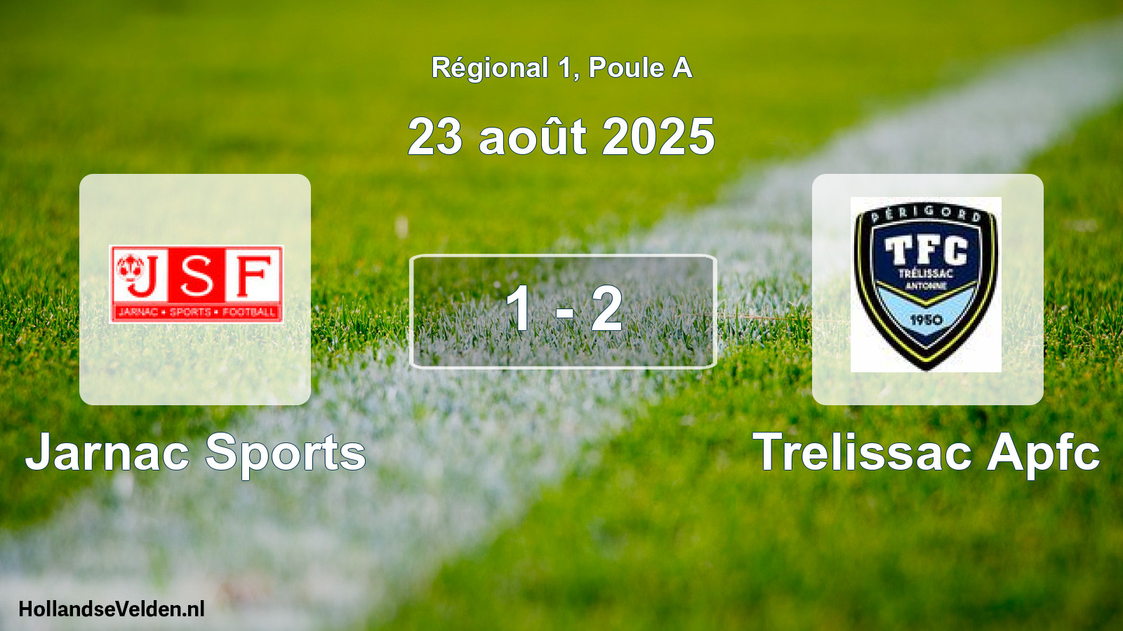 Gespeelde wedstrijd: Jarnac Sports - Trelissac Apfc 1 - 2 (23 août 2025)