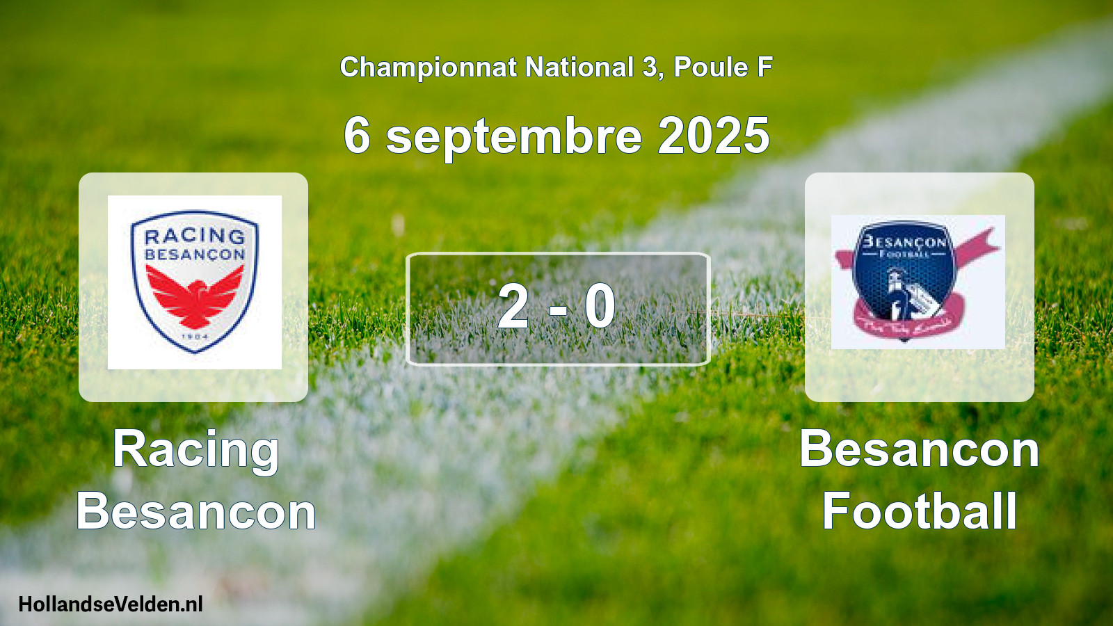 Gespeelde wedstrijd: Racing Besancon - Besancon Football 2 - 0 (6 septembre 2025)