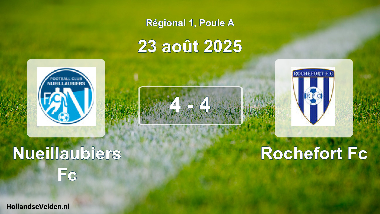 Gespeelde wedstrijd: Nueillaubiers Fc - Rochefort Fc 4 - 4 (23 augustus 2025)
