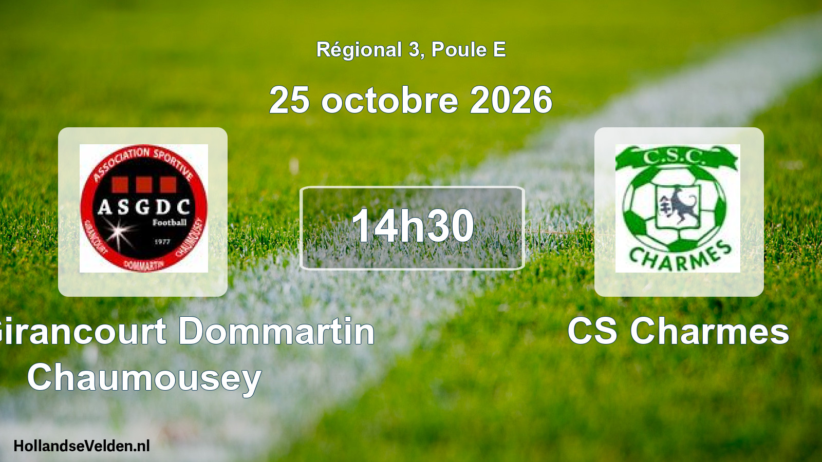 Scheduled Match: AS Girancourt Dommartin Chaumousey - CS Charmes (25 October 2026)