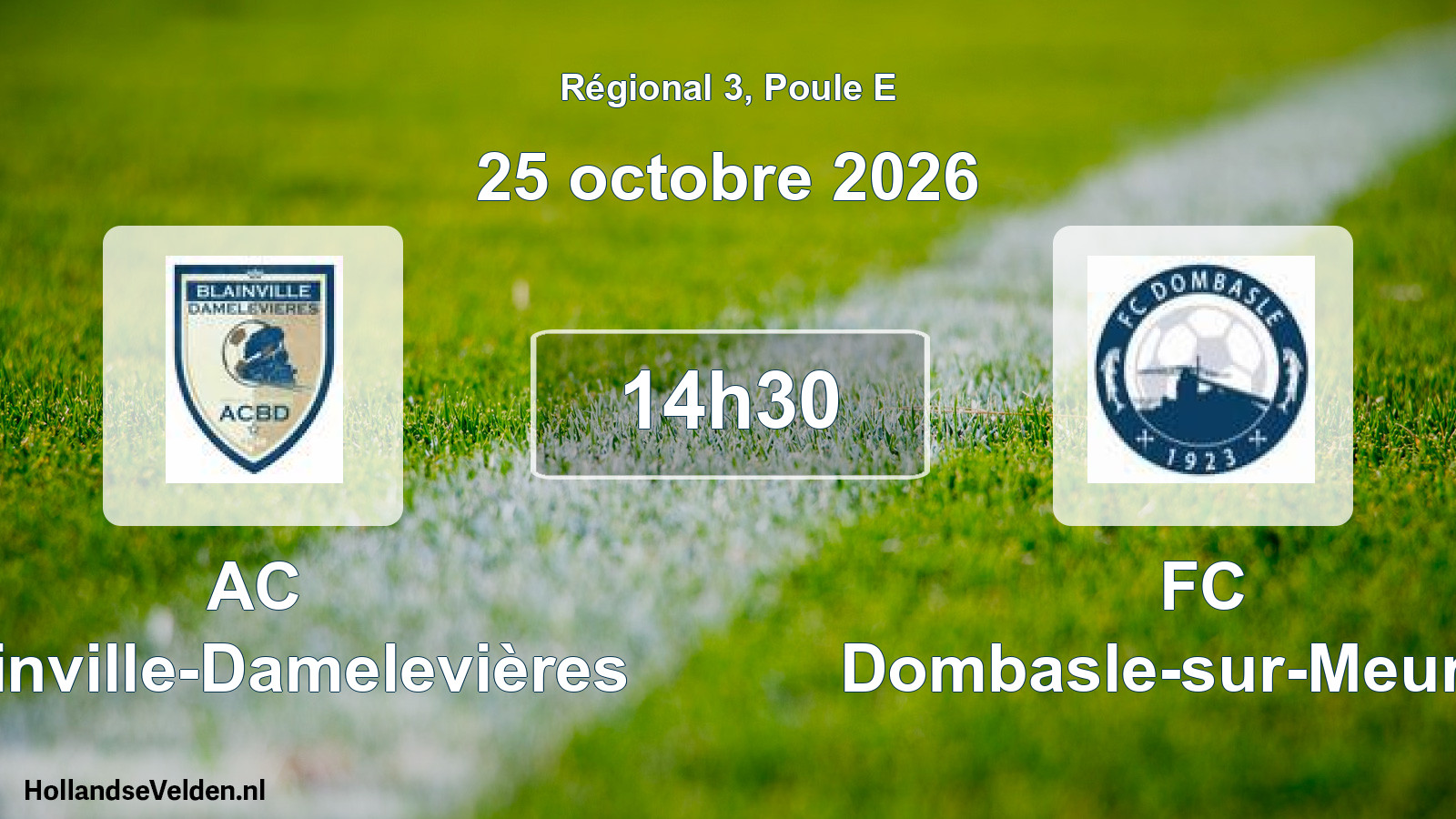 Scheduled Match: AC Blainville-Damelevières - FC Dombasle-sur-Meurthe (25 October 2026)