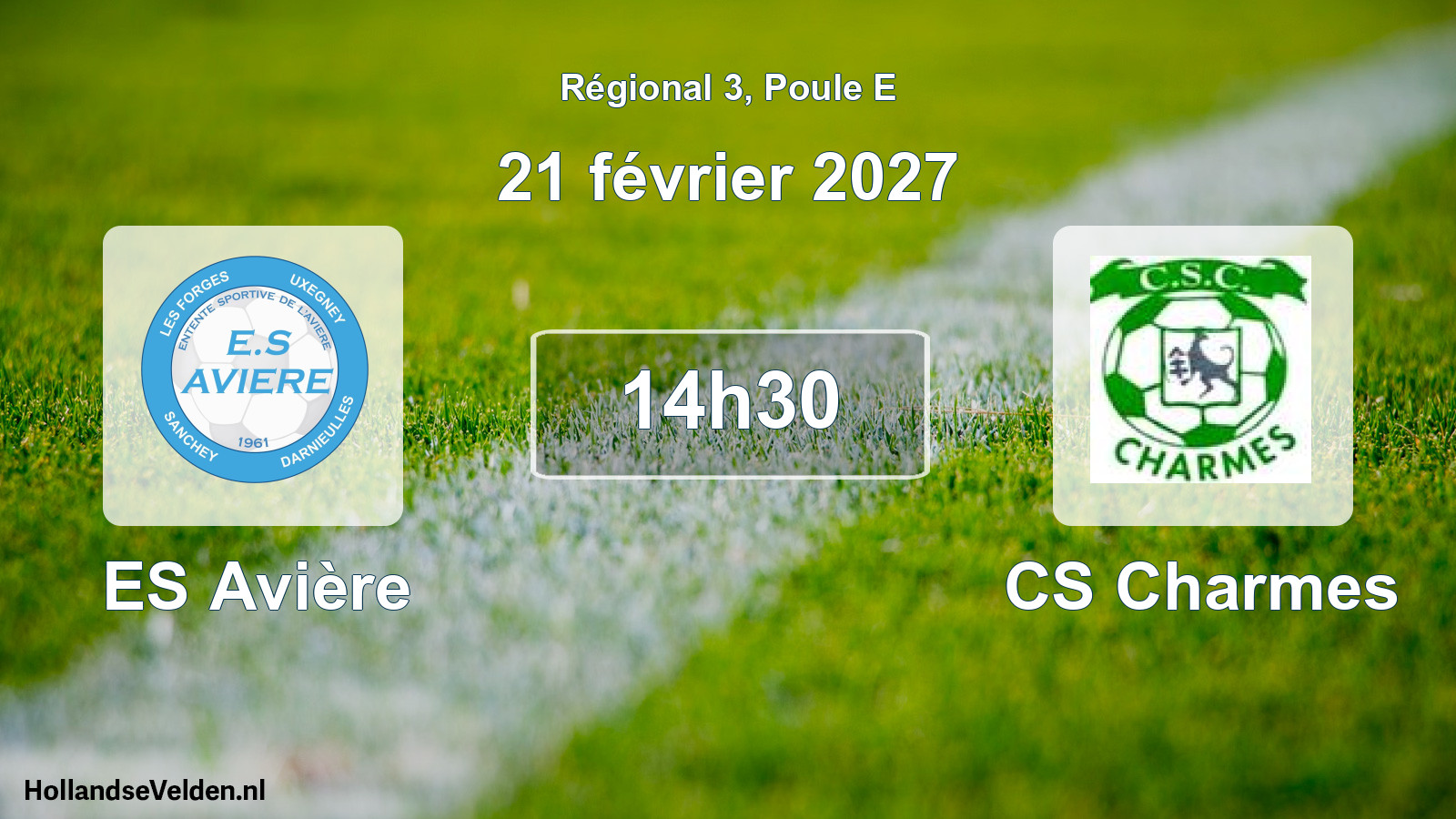 Match programmé: ES Avière - CS Charmes (21 février 2027)