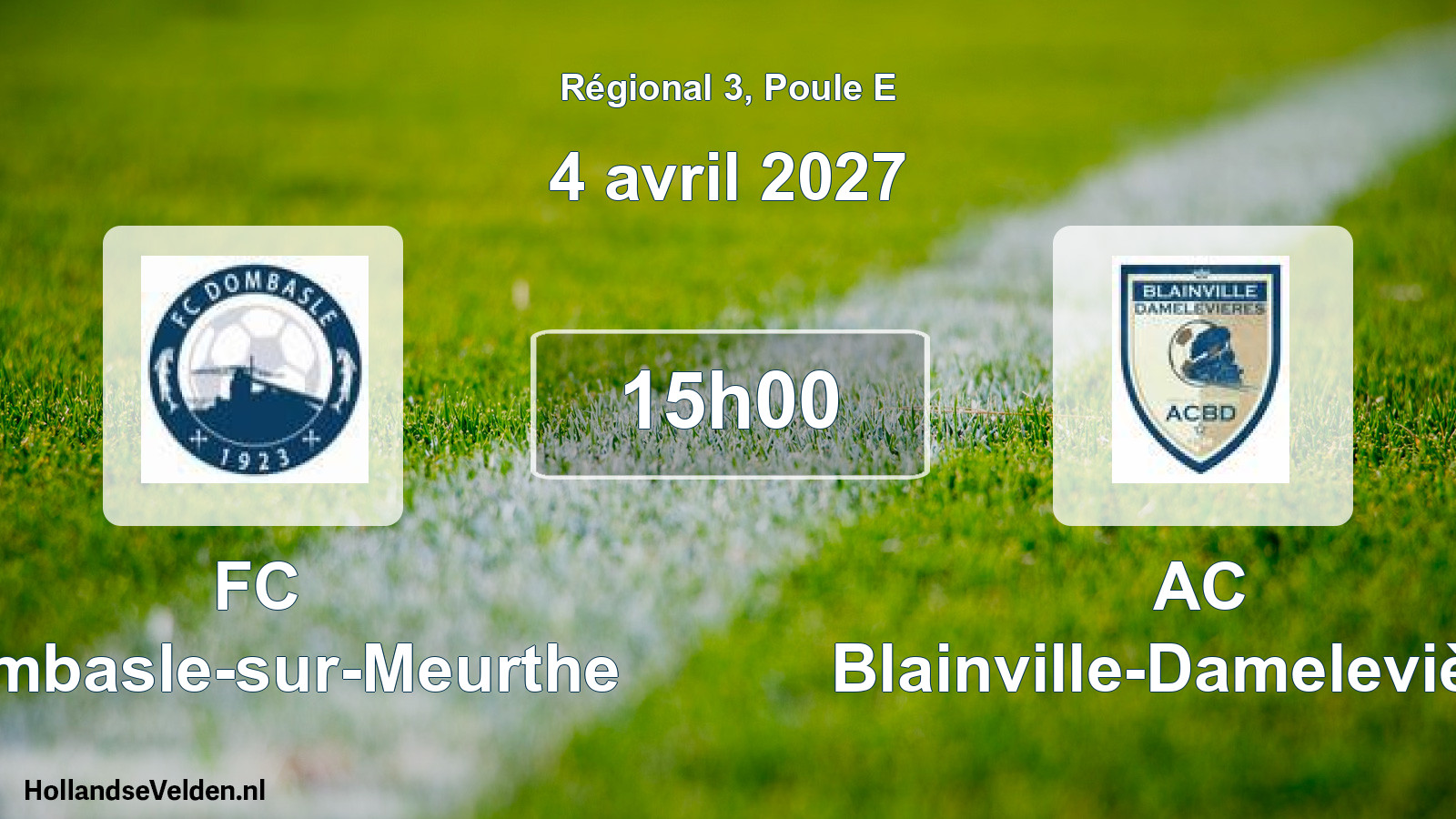 Match programmé: FC Dombasle-sur-Meurthe - AC Blainville-Damelevières (4 avril 2027)