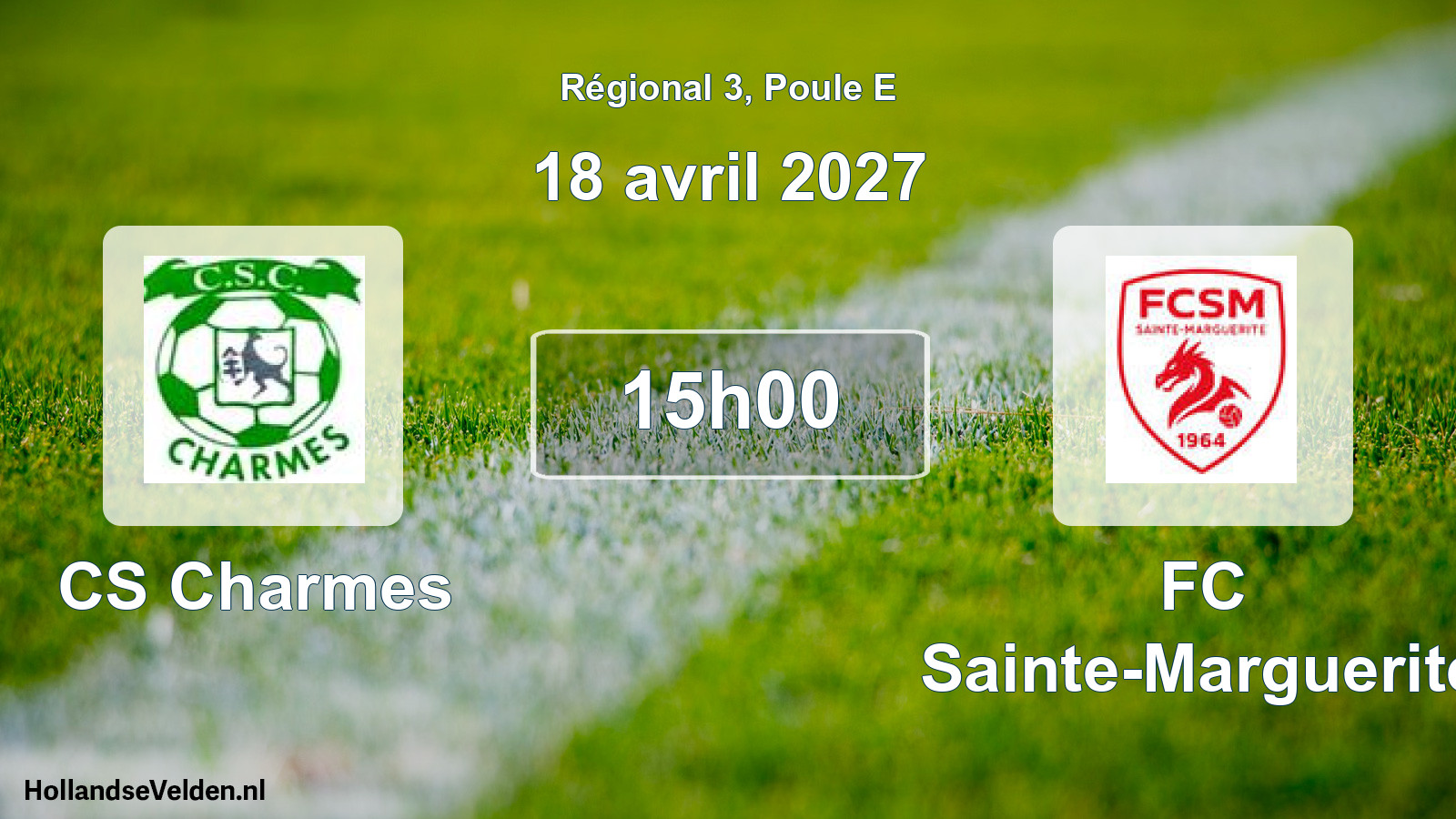 Match programmé: CS Charmes - FC Sainte-Marguerite (18 avril 2027)