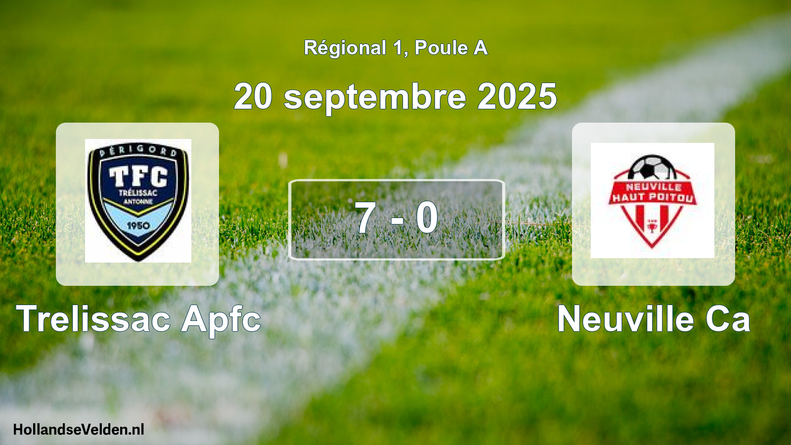 Total number of matches played: Trelissac Apfc - Neuville Ca 7 - 0 (20 September 2025)