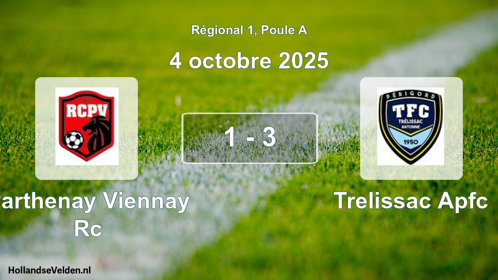 Total number of matches played: Parthenay Viennay Rc - Trelissac Apfc 1 - 3 (4 October 2025)