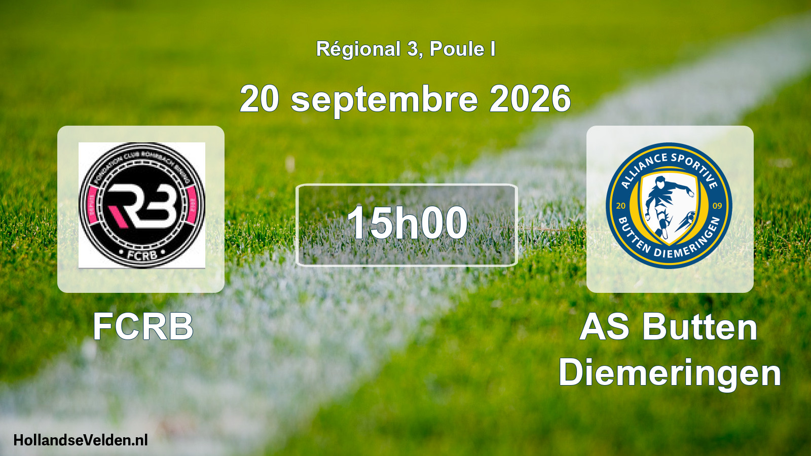 Match programmé: FCRB - AS Butten Diemeringen (20 septembre 2026)