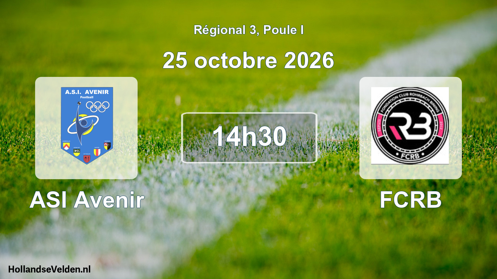 Scheduled Match: ASI Avenir - FCRB (25 October 2026)