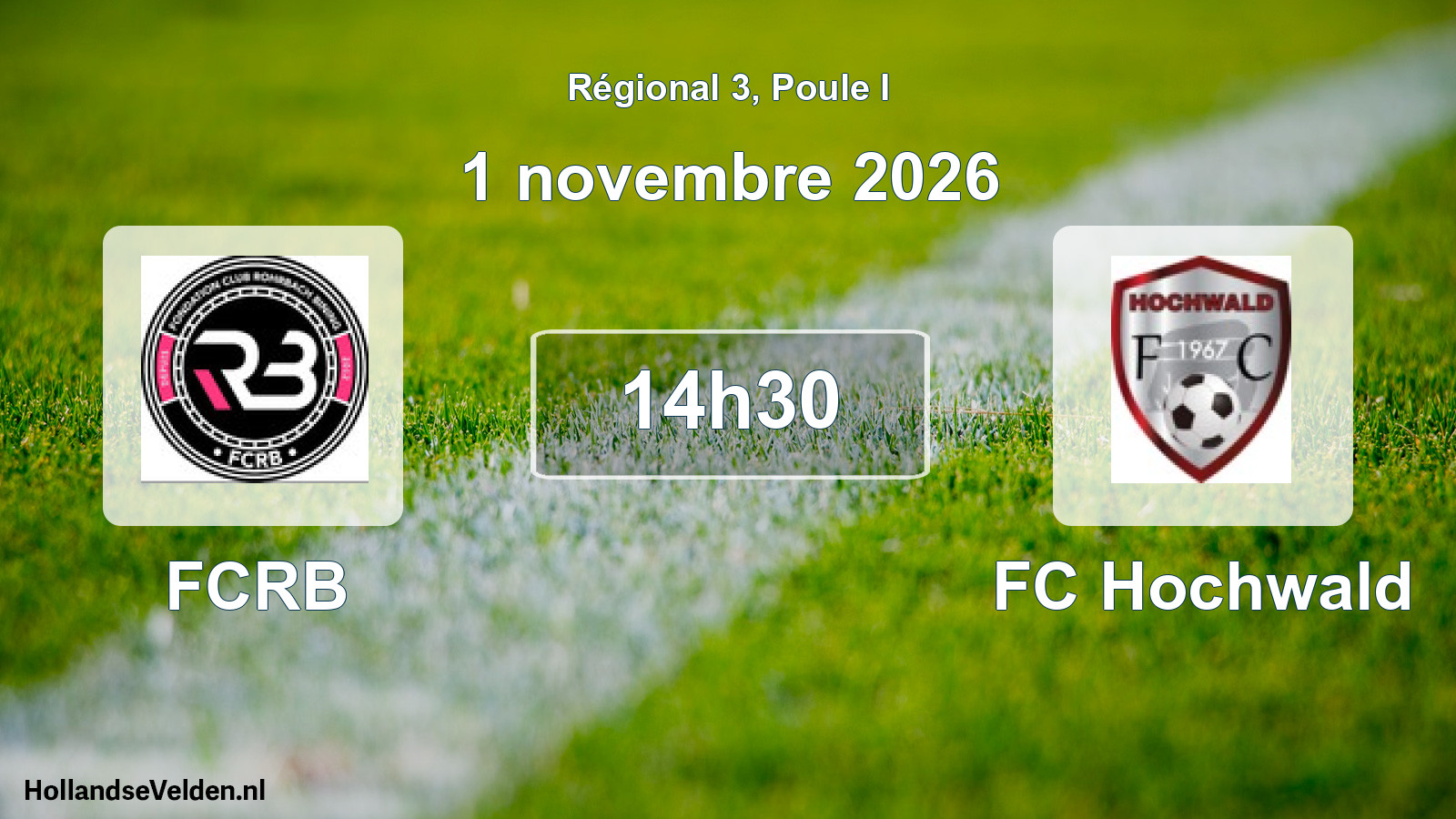 Match programmé: FCRB - FC Hochwald (1 novembre 2026)