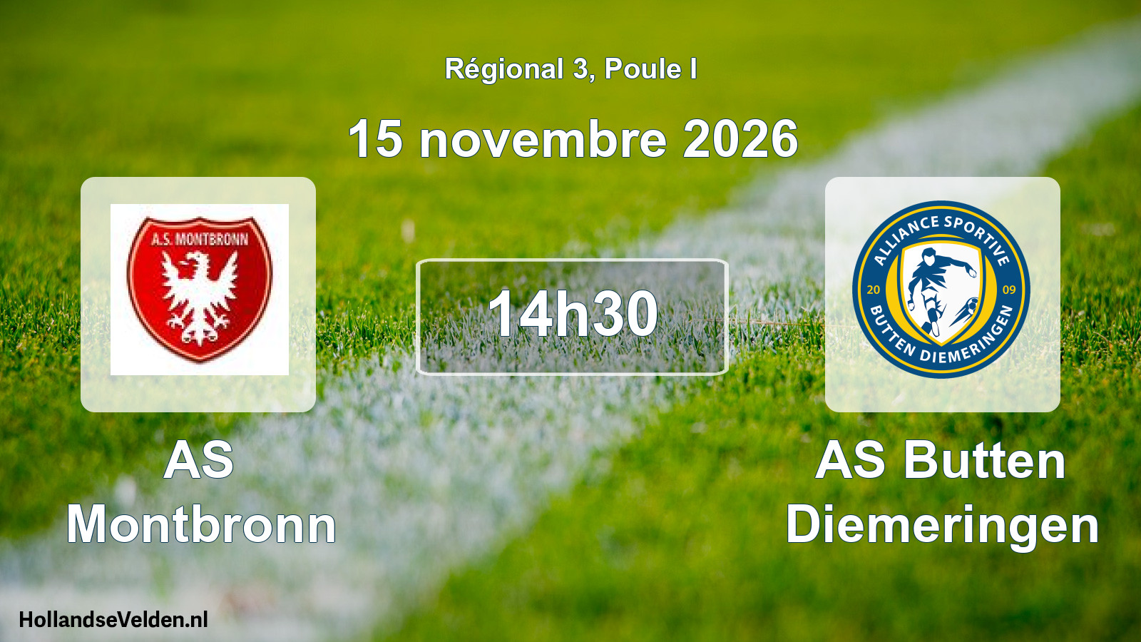 Match programmé: AS Montbronn - AS Butten Diemeringen (15 novembre 2026)