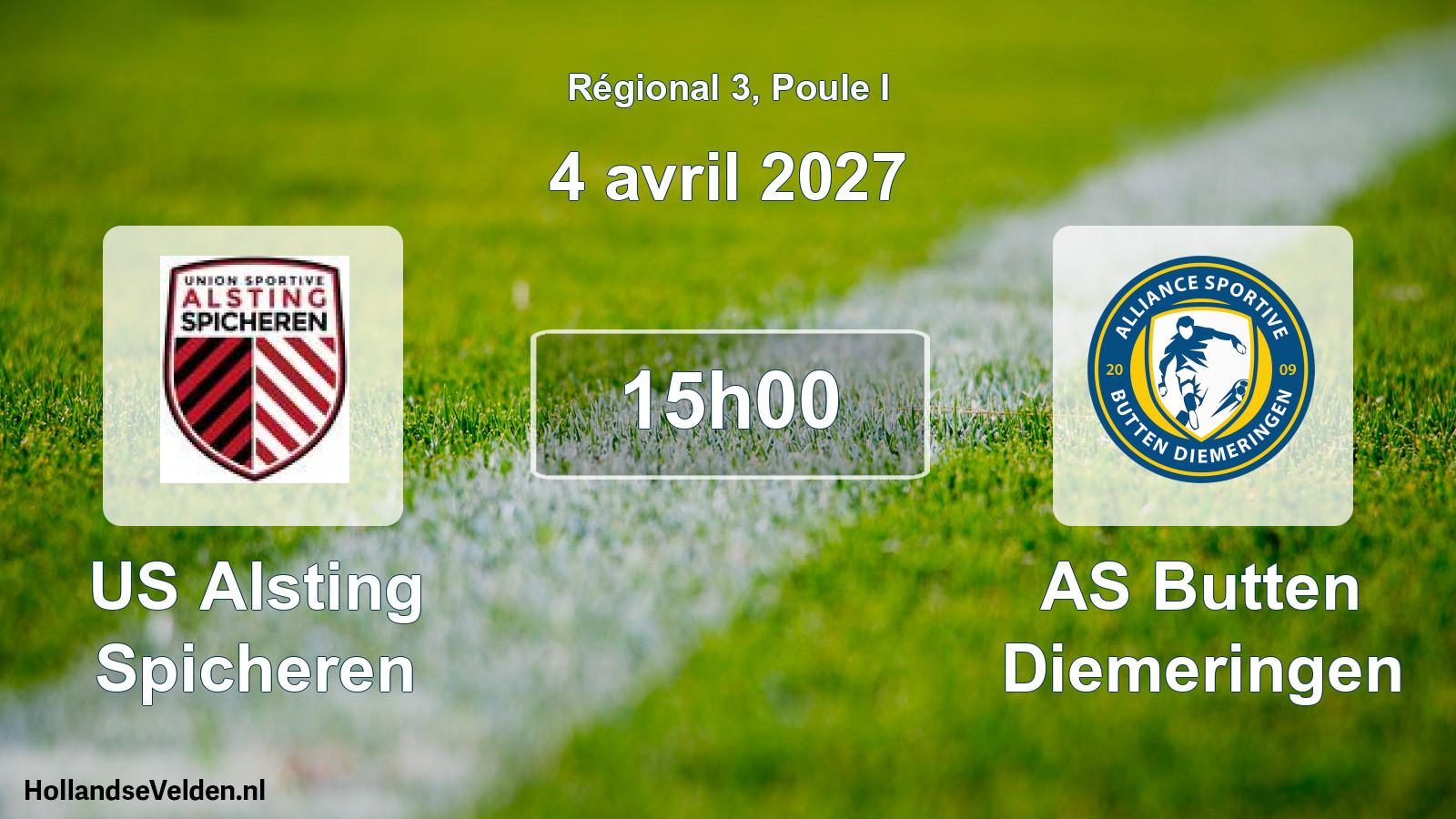 Match programmé: US Alsting Spicheren - AS Butten Diemeringen (4 avril 2027)