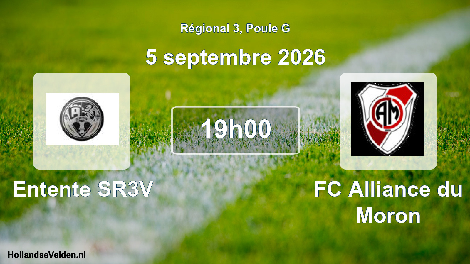 Scheduled Match: Entente SR3V - FC Alliance du Moron (5 September 2026)